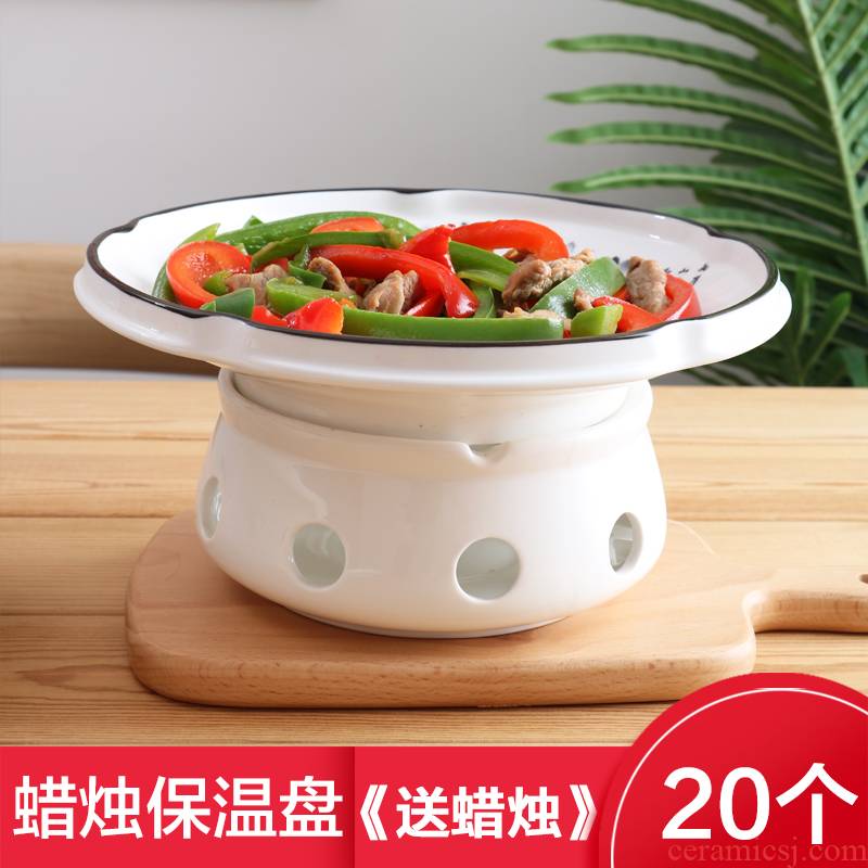 Alcohol furnace heating tableware based ltd. insulation plate dish plate creative household dry pan ceramic disc hotel Ming furnace