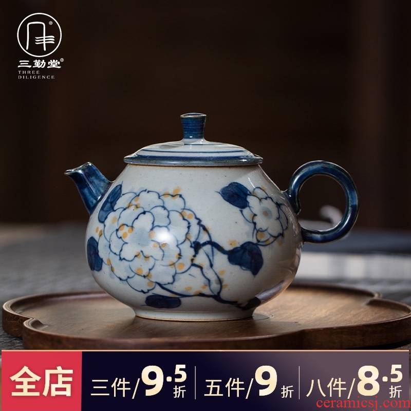 The three regular clay pot of profiteering household single pot of jingdezhen ceramic teapot tea teapot S22012