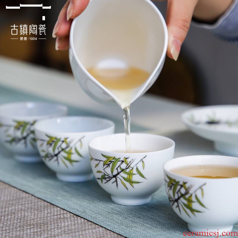 The Set of jingdezhen tea kungfu tea desk tray tea Set of household ceramic pot sitting room suit tea tea Set