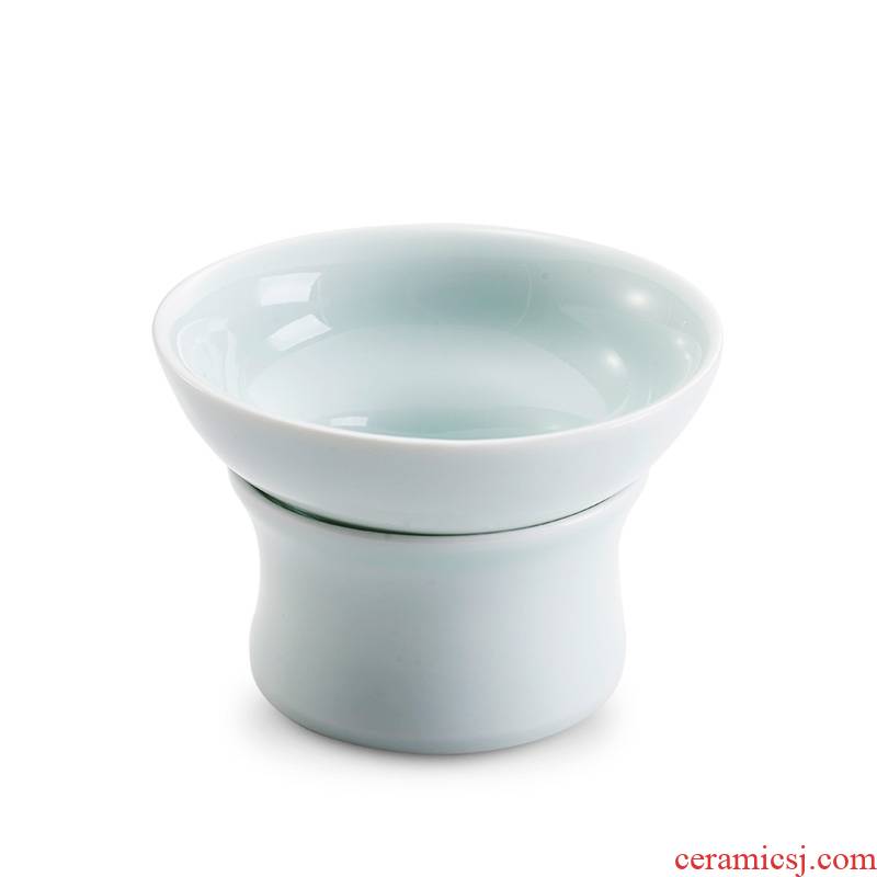 Qiao mu) tea filter creative jingdezhen ceramic tea set tea strainer net cloth filter accessories