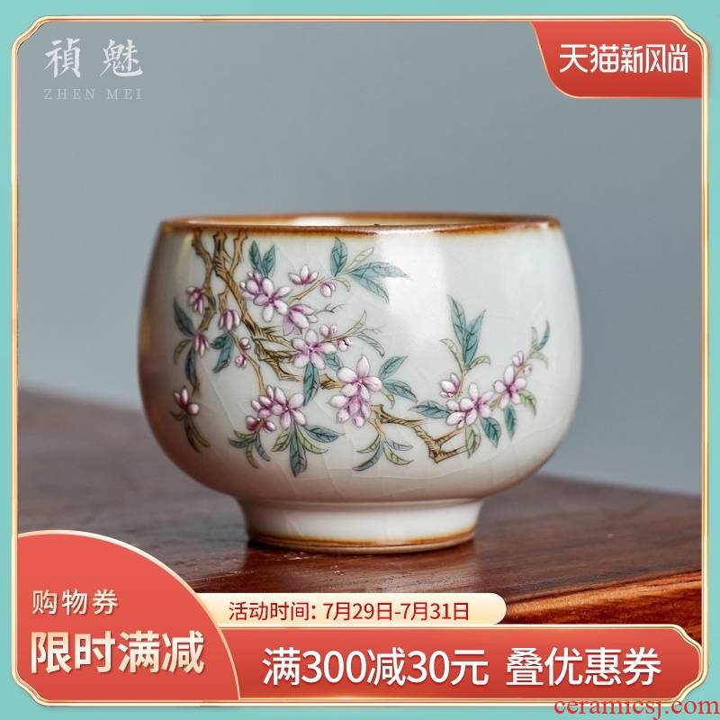 Shot incarnate your up hand - made name plum the master kung fu tea set individual sample tea cup cup of jingdezhen ceramics slicing single CPU