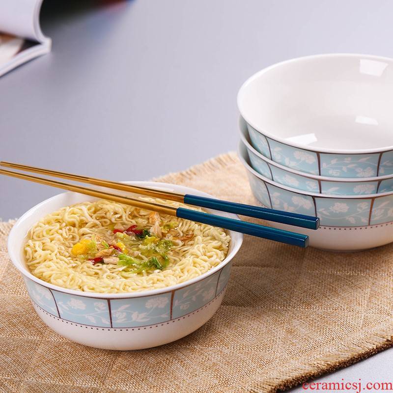 4 pack of jingdezhen ceramic rainbow such as bowl home eat rice bowl 6 inches dishes suit large soup bowl mercifully rainbow such as bowl steaming food bowl