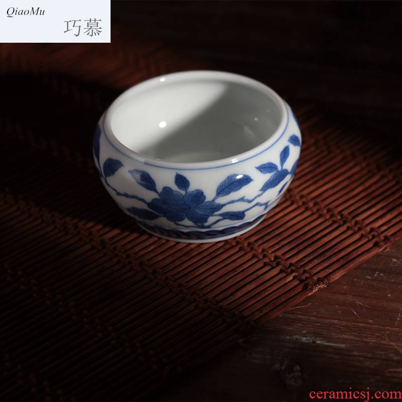 Blue and white lie qiao mu JYD archaize yongzheng kung fu fa cup of jingdezhen ceramics cup individual sample tea cup host mercifully