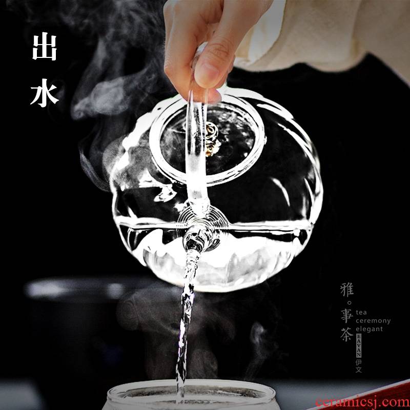 Qiao mu YWT glass boiling tea ware ceramic electric TaoLu glass teapot set water household heat the teapot