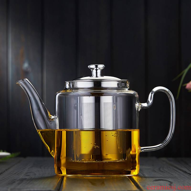 High temperature resistant glass bulbs single pot of household electricity TaoLu heat thickening filtration separation of tea flowers, green and red kung fu tea set