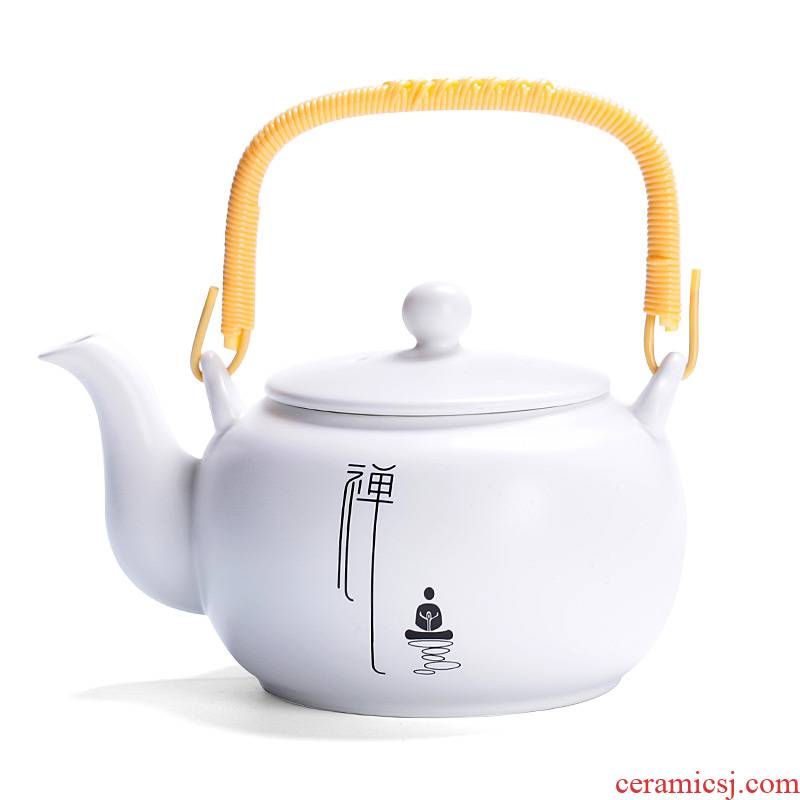 Ceramic household large teapot large - capacity single girder pot pot teapot CiHu hotel restaurant guest room tea kettle