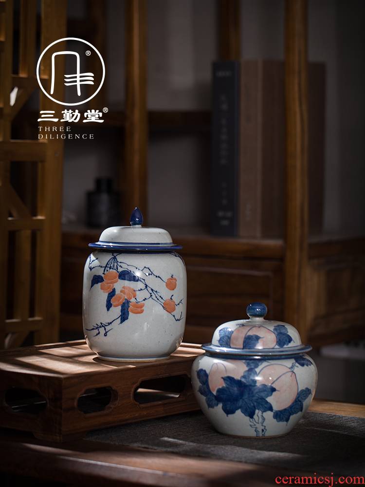 The three frequently ceramic tea pot seal pot clay glaze hand - made jingdezhen blue and white porcelain tea set tea POTS