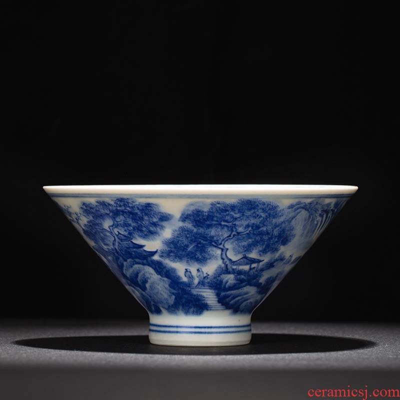 Kung fu tea cups of jingdezhen ceramic masters cup single CPU hand - made porcelain tea set maintain landscape perfectly playable cup small tea cups