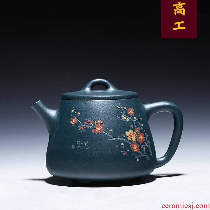 Qiao mu YM yixing undressed ore dahongpao are it by the manual collection gift teapot kaolinite with name plum blossom put