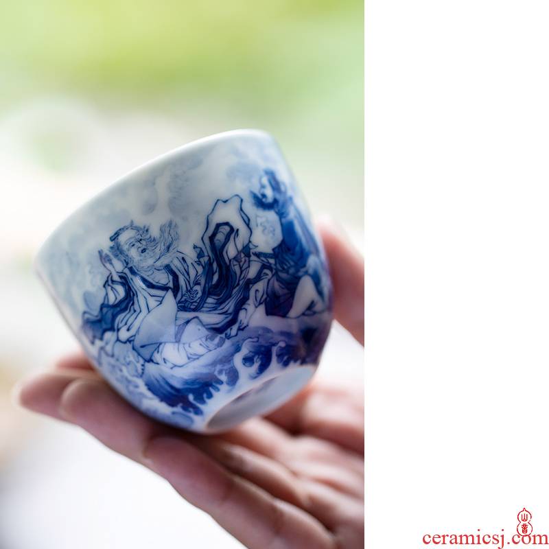 Yellow River xiao bamboo up talk straight koubei jingdezhen ceramic hand - made porcelain teacup personal special sample tea cup