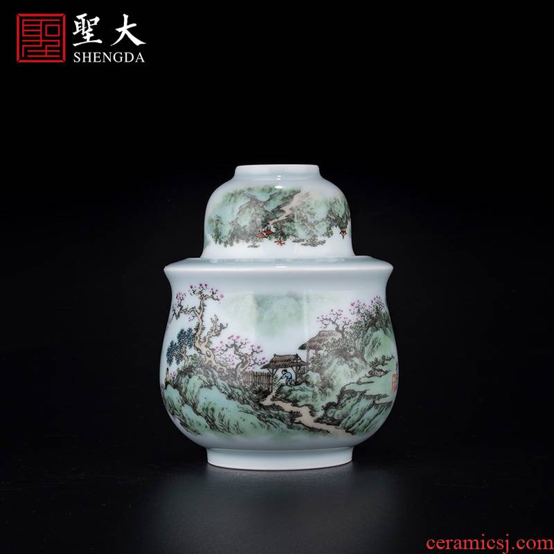 Holy big ceramic new see colour "yat sen villa spring scenery" wine wine pot temperature hot hip household jingdezhen wine cup