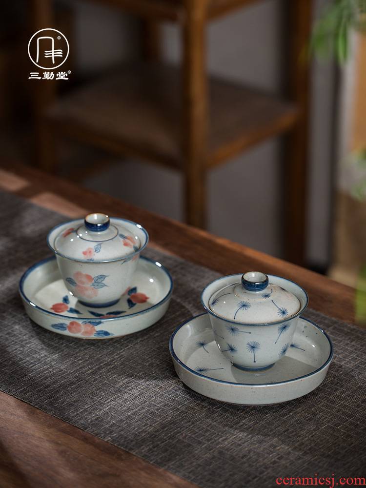 The three frequently ceramic blue and white porcelain clay glaze suit master cup of water to wash to jingdezhen tea cups tea POTS