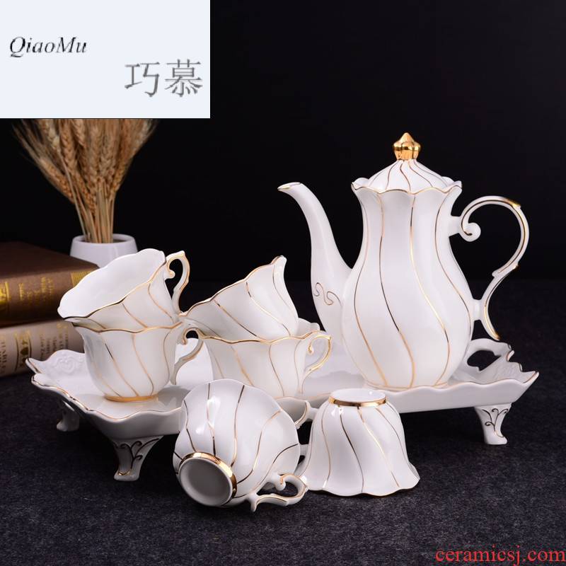 Qiao mu high - grade ipads China water craft paint afternoon tea tea set of suit the set of Europe type cold water kettle biennial reel