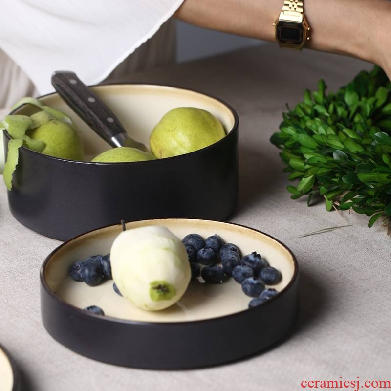 Qiao mu creative ceramic dinner plate household shallow ready - to - cook dish expressions using straight ipads plate western - style food dish dessert dish soup bowl restaurant