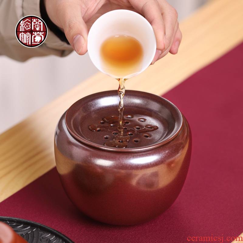 Archaize up in hot tea to wash to the ceramic cylinder with cover household zen water jar writing brush washer from wastewater tank kung fu tea accessories