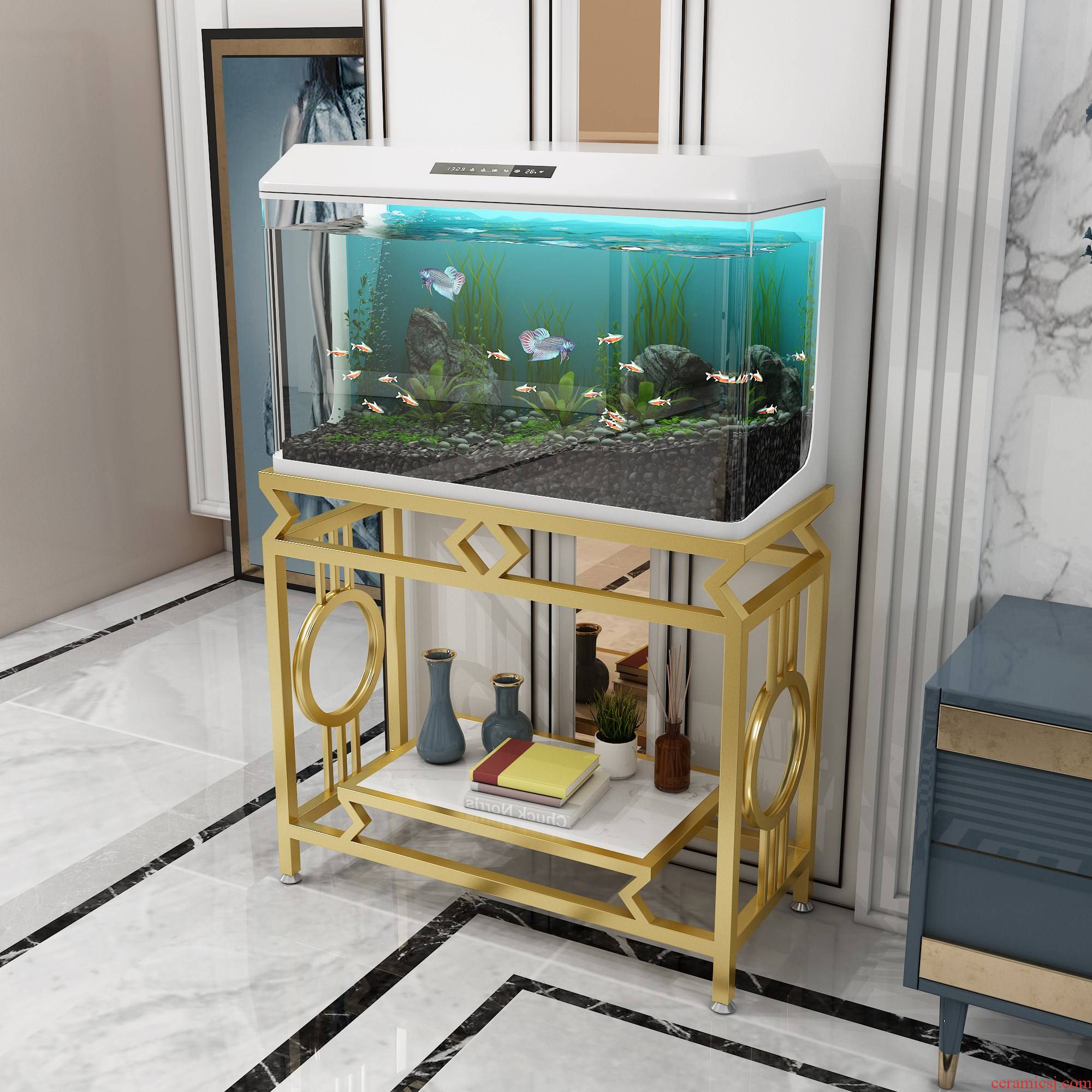 Tank base cabinet shelf Nordic customization, wrought iron home sitting room aquarium fish Tank porch table shelf
