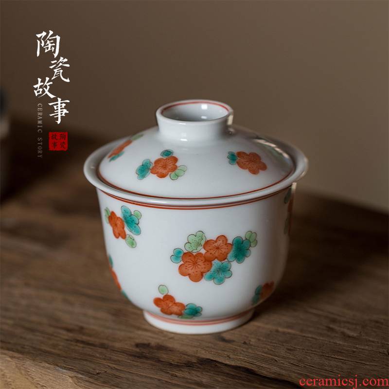 High - end checking hand - made ceramic story town tureen only three tureen green color yellow flower ChanHong tureen