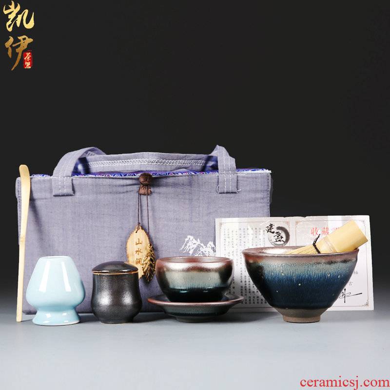 Build one set of matcha tea Xian suit some tea with tea powder baking tea tea ceramic accessories principal and interest suits for