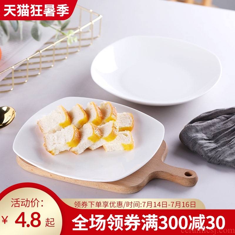 The creative household deep dish dish dish dish white ipads China western food steak FanPan plates dish ceramic dishes