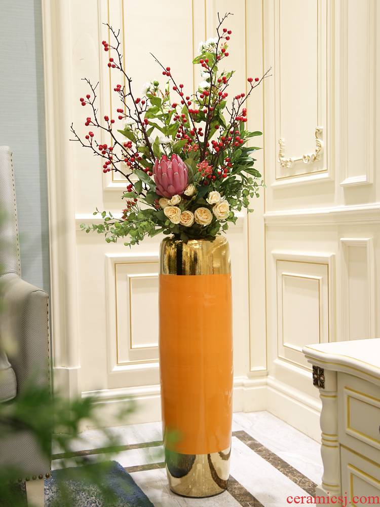 Light key-2 luxury ceramic vase landing place sitting room flower arranging dried flowers, flower arrangement, household act the role ofing is tasted decoration decorative floral outraged