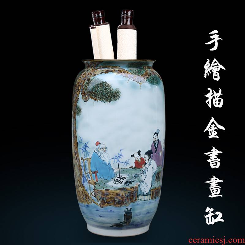 Jingdezhen ceramics hand - made Lao tze to send f floor vase home sitting room place study calligraphy and painting to receive the goods