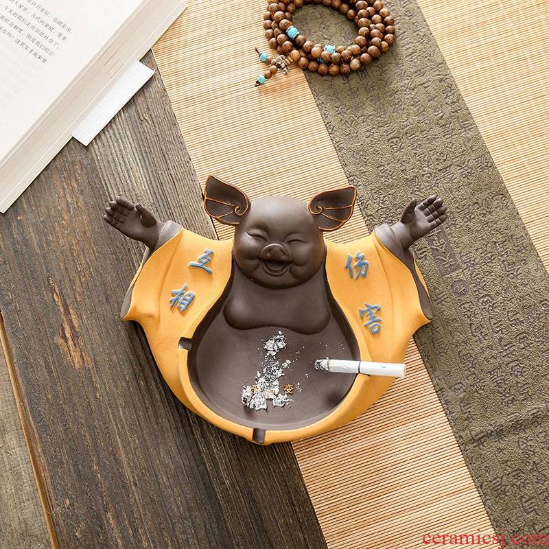 Qiao mu tea with parts thousand "chatoyancy sand ceramic ashtray home hotel office furnishing articles tea play a pet
