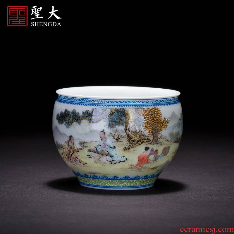 Submerged wood master kung fu tea cup hand - made pastel chart beam sample tea cup expressions using manual of jingdezhen tea service