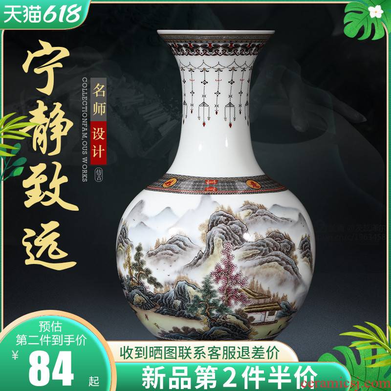 Jingdezhen ceramic antique vase furnishing articles of Chinese style home TV ark, flower adornment handicraft large living room