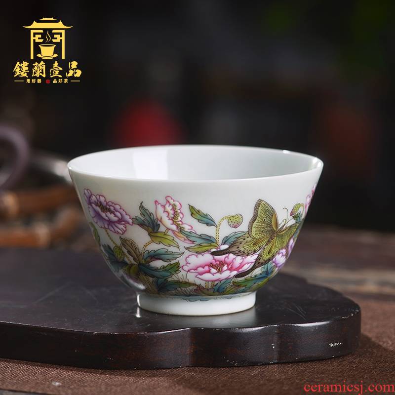 Jingdezhen ceramic all hand - made pastel recent master cup kunfu tea tea utensils cup personal single cup of tea