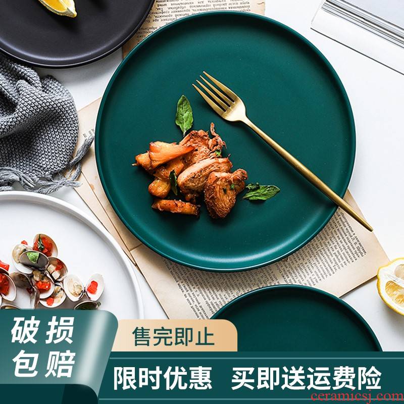 The Nordic idea ceramics steak web celebrity light and decoration plate ins western - style food dish dish tray was breakfast tray