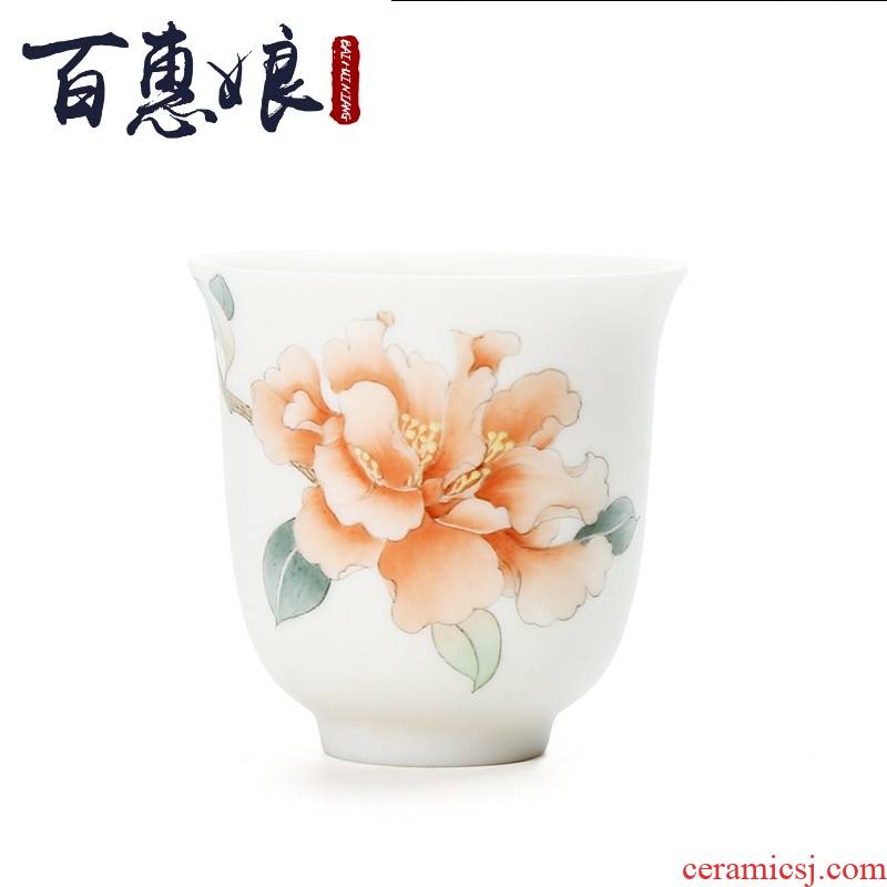 (niang suet jade dehua white porcelain masters cup manual hand - made ceramic cups kung fu tea set undressed ore jade porcelain products