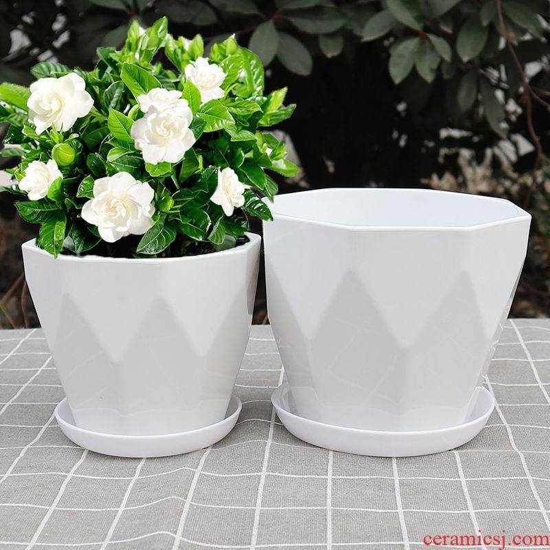 Flowerpot imitation ceramic special offer a clearance contracted Europe type large is suing balcony money plant bracketplant fleshy flower POTS with pallets