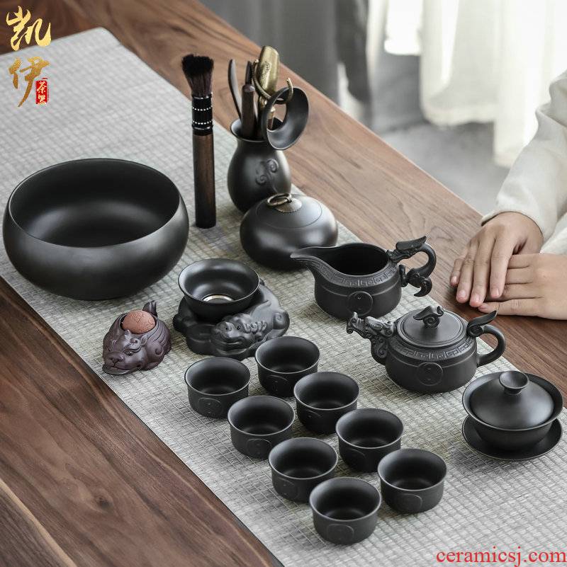Undressed ore purple suit kung fu tai chi tea sets tea teapot teacup tureen cup set of wash tea tea set
