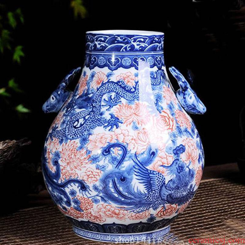 Jingdezhen painting happy auspicious patterns tube display vase deer painting porcelain vases, antique vase