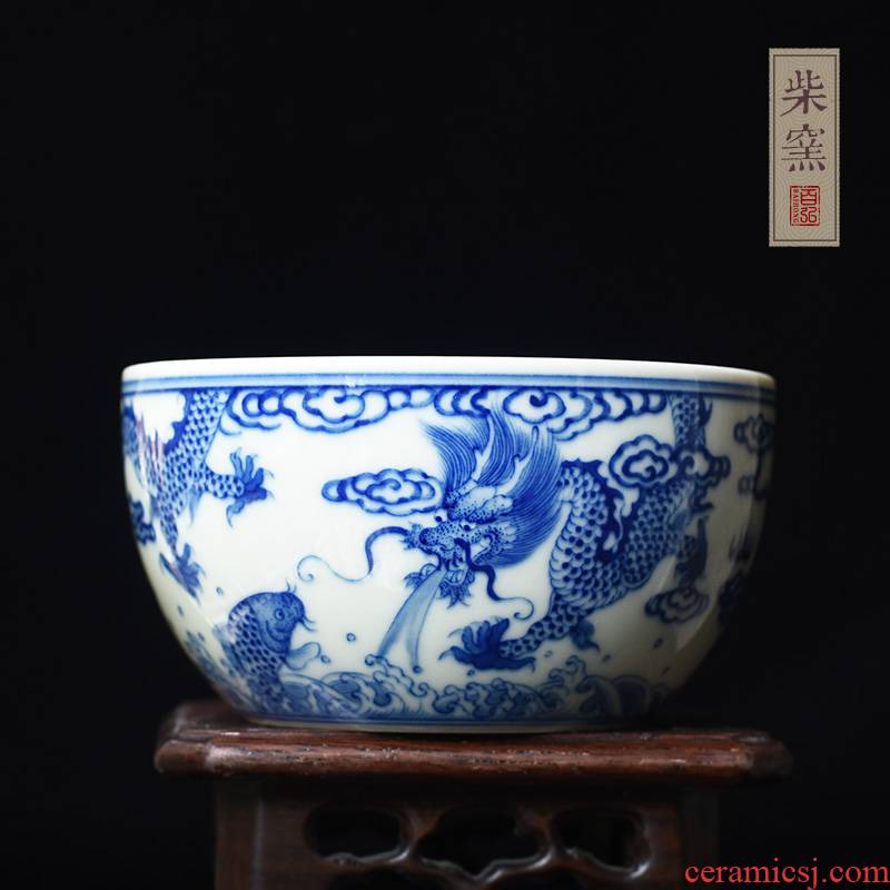 Hundred hong maintain mackerel, jingdezhen dragon master cup single cup cup firewood hand - made sample tea cup cylinder cup